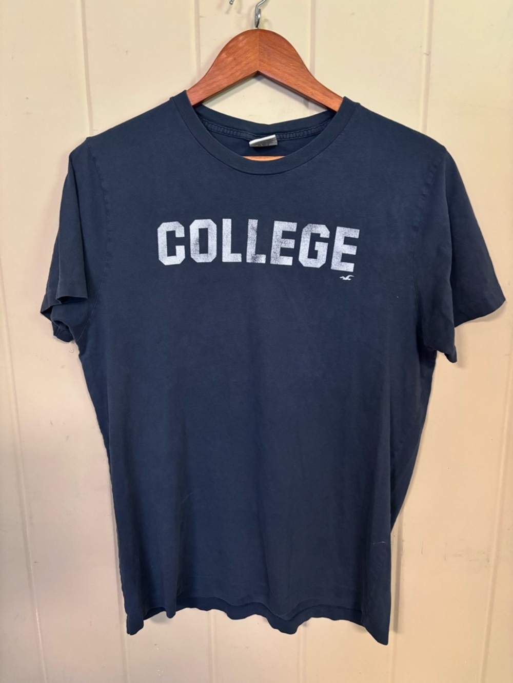 Vintage Hollister “College” Graphic Tee | Y2K Soft T‑Shirt | Size L